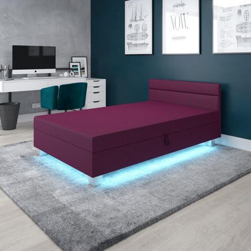 Einzelbett mit Polsterung 90x195 GITA 2 - lila