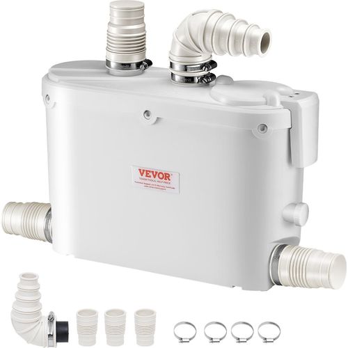 VEVOR Abwasserpumpe, 500W, 110 l/min Förderleistung, 8 m Förderhöhe, Abwasserpumpstation für Küchen, Keller, Duschen, Waschbecken, Waschküchen, Badewannen