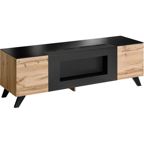 TILA TV-Möbel mit Biokamin – Wotan-Eiche