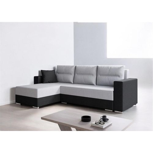 Ecksofa-Set KANNADA 1 - grau/schwarz