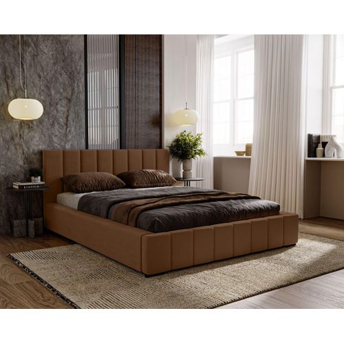 Doppelbett 140x200 mit Stauraum CULPEPER - braun