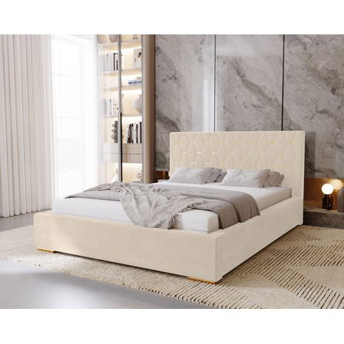 Doppelbett 140x200 mit Stauraum DANVILLE 1 - Vanille