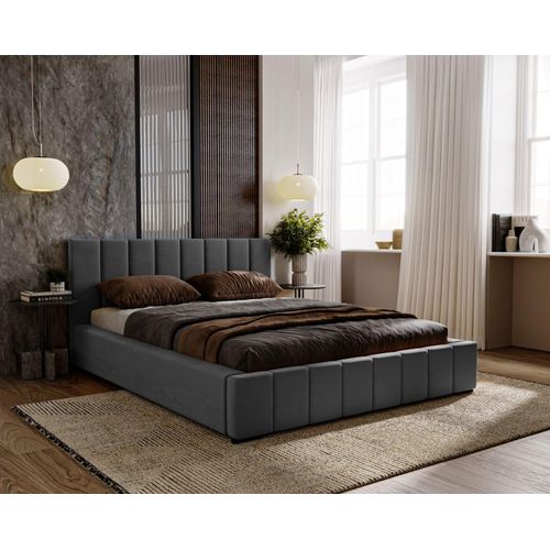 Doppelbett 140x200 mit Stauraum CULPEPER - grau