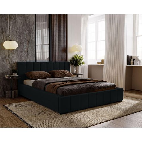 Doppelbett 200x200 mit Stauraum CULPEPER - schwarz