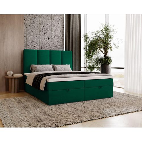 Einzelbett im Kontinentalstil 120x200 GLADE - Flaschengrün