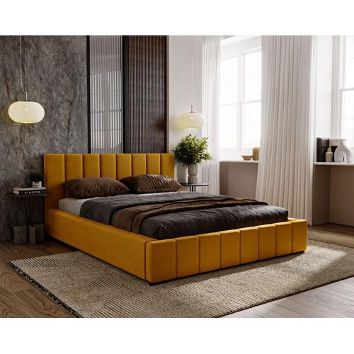 Doppelbett 140x200 mit Stauraum CULPEPER - Honig