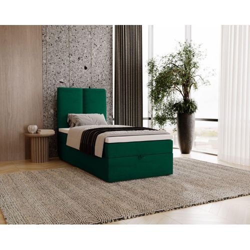 Einzelbett im Kontinentalstil 100x200 GLADE - Flaschengrün