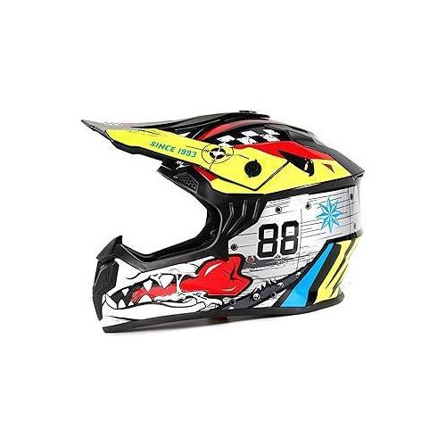 Kinder Motocross Helm, ECE R22.06 , Scooter Roller Helm, Crosshelm Helm Motorrad MTB Enduro Quad Offroad DH Helm, Roller Ski ATV Fullface MTB Helm, Downhill Motorradhelm Kinder