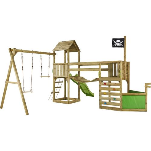 Piratenspielplatz mit Aussichtspunkt und Hütte auf Plattform WILLI