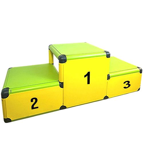 Moveandstic Siegerpodest Apfelgrün-Gelb 125x45x45 cm Stecksystem