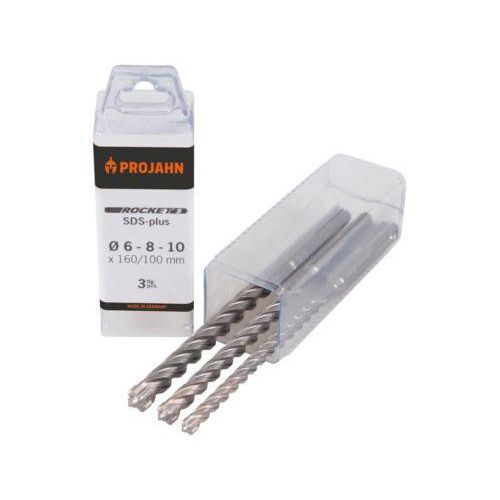 Projahn Hammerbohrer-Set ROCKET 5, SDS-plus, PGM, Ø 6-8-10 x 160/100 mm, 3-teilig, QuadroPack