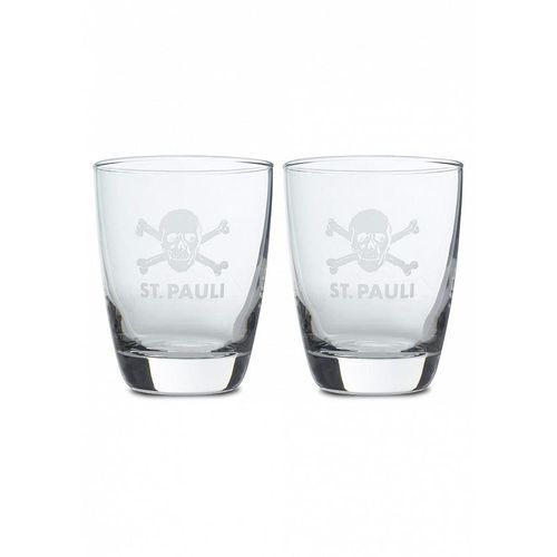 Glas FC ST. PAULI "FC St. Pauli Glas FC St. Pauli 2er Set Totenkopf", transparent, Trinkgefäße