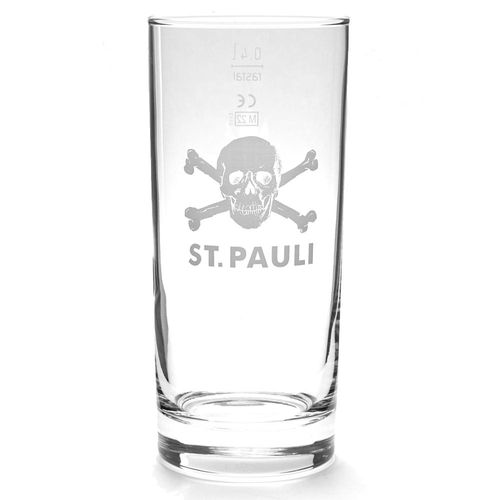 Glas FC ST. PAULI "FC St. Pauli Glas FC St. Pauli 0,4 L Totenkopf", transparent, Trinkgefäße