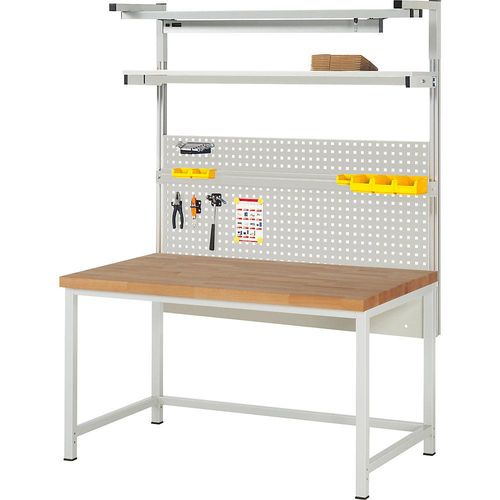 eurokraft pro Werkbank mit Systemaufbau Serie 8000, mit Systemaufbau 4, BxT 1500 x 900 mm