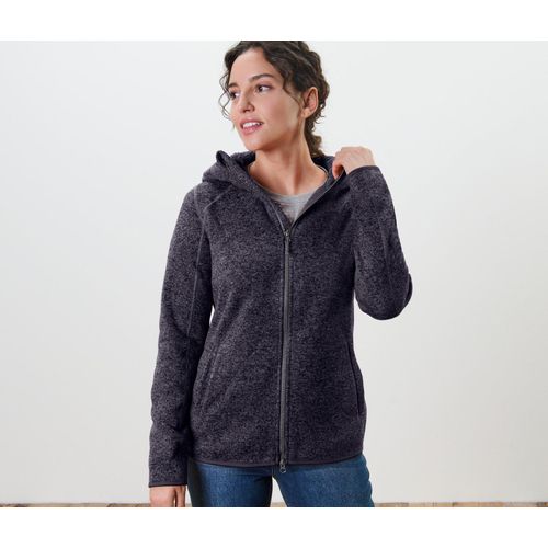 Tchibo - Kapuzen-Strickfleecejacke - Damen - Gr. XS - dunkelblau