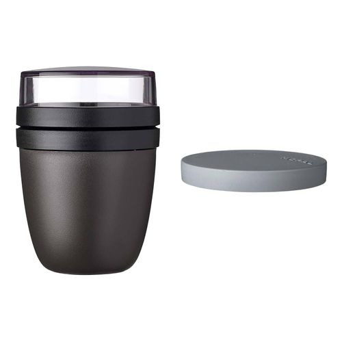 Lunchbox MEPAL "Lunchpot Switch Ellipse 500 ml (+ 200 ml)", schwarz (nordic schwarz), Lebensmittelaufbewahrungsbehälter, Lunchbox