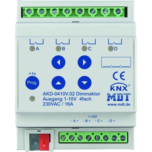 MDT AKD-0410V.02 Dimmaktor 4fach 4TE REG 1-10V m.RGBW