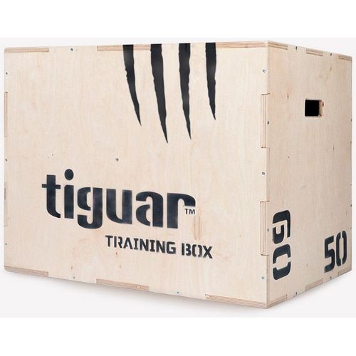 tiguar Trainingsbox Holz Plyo-Box 50 x 60 x 75 cm, stabile Holzbox für Kraft-, Ausdauer- und Koordinationstraining, verstärkte Konstruktion, sportliches Design
