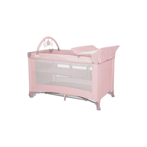 Lorelli Reisebett Torino plus 2 Ebenen Wickelauflage Spielbogen Räder faltbar pink