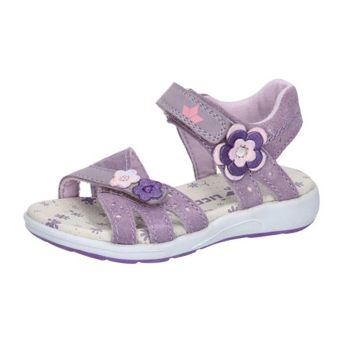 Sandale LICO "Sandale Cassandra V", Mädchen, Gr. 27, lila, Leder, Schuhe Sandale