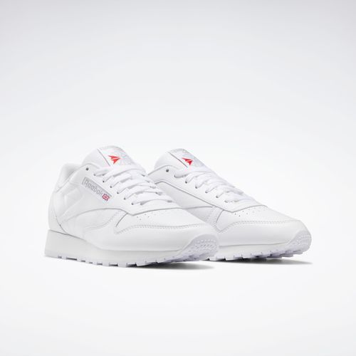 Sneaker REEBOK CLASSIC "CLASSIC LEATHER", Gr. 44,5, weiss (weiß), Leder, Schuhe Sneaker