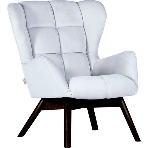 Sessel GUTMANN FACTORY "Luna", grau (hellgrau antik), B:75cm H:86cm T:90cm, Sessel, Sessel, Gestell antikfarben oder eiche natur