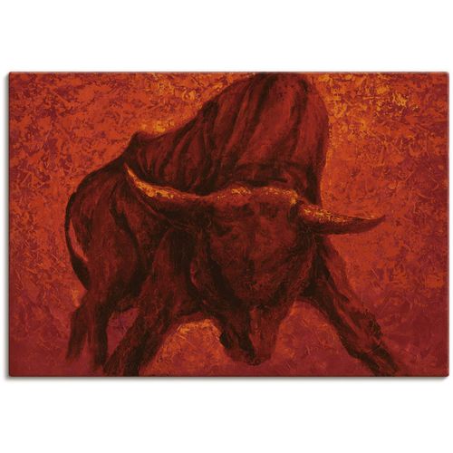 Wandbild ARTLAND "Katalanischer Stier", rot (farbe bild(er): rot), B:100cm H:70cm, Bilder, als Leinwandbild, Poster in verschied. Größen
