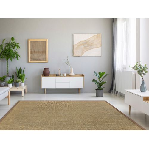 Sisalteppich DEKOWE "Mara S2 mit Bordüre Spezial", braun (nuss), B:67cm H:5mm L:150cm, Sisal, Teppiche, Sisalteppich, 100% Sisal, auch als Läufer, Wohnzimmer