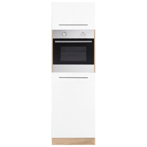 Backofenumbauschrank KOCHSTATION "KS-Eton", weiß (weiß matt), B:60cm H:200cm T:60cm, Schränke, Backofenumbauschrank