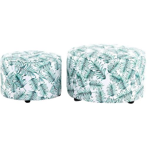 Hocker KAYOOM "Indira 2er-Set, Hocker-Set in schönem Stil, skandinavisches Design", bunt (flower), B:58cm H:36cm T:45cm, Stoffbezug: 100% Polyester Füllung: Schaumstoff, Hocker, Hocker, stilvoll, dekorativ, modern, erfüllt moderne Wohnansprüche