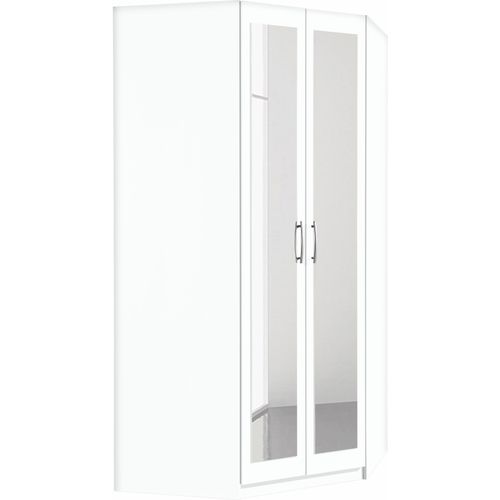 Eckkleiderschrank PRIESS "Husum", weiß, H:196cm, Schränke, Eckkleiderschrank