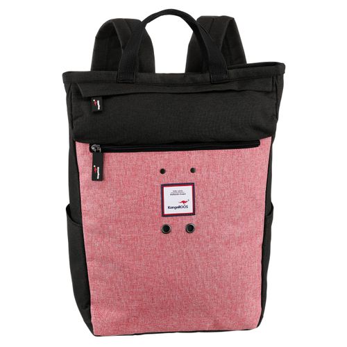 Cityrucksack KANGAROOS, Gr. B/H/T: 25cm x 36,5cm x 17cm, pink (pink, schwarz), Nylon, Rucksäcke Cityrucksack, Freizeitrucksack Arbeitsrucksack Schulrucksack