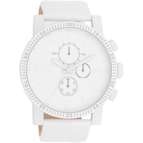 Quarzuhr OOZOO, weiß, Armbanduhren, Herren, Quarzuhr, Armbanduhr, Herrenuhr, Lederarmband, Chrono-Look