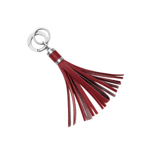 Schlüsselanhänger GRETCHEN "Tassel Keyring", rot (weinrot), Schlüsselanhänger, Damen, Schlüsselanhänger, aus italienischem Kalbsleder