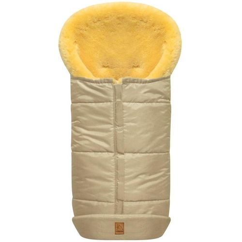 Fußsack HEITMANN FELLE "Eisbärchen - Lammfell Winterfußsack - Premium Qualität", Kinder, beige, Polyester, Fußsäcke Fußsack, mit echtem Lammfell, für Kinderwagen & Buggy, 6 Gurtschlitze, waschbar