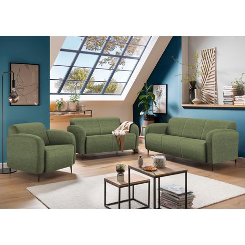 Cocktailsessel HOME AFFAIRE "Marone", grün, B:85cm H:76cm T:90cm, Luxus-Microfser weich 100% Polyester;Struktur fein 100% Polyester, Sessel, Cocktailsessel, auch als 2-Sitzer und 3-Sitzer erhältlich