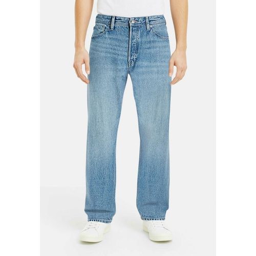 Relax-fit-Jeans JACK & JONES "JJIRON JJORIGINAL SBD 692 SN", Herren, Gr. 29, Länge 30, blau (blau denim), Denim/Jeans, Obermaterial: 100% Baumwolle, Abriebeffekte, relaxed fit normal, Jeans Relax-fit-Jeans