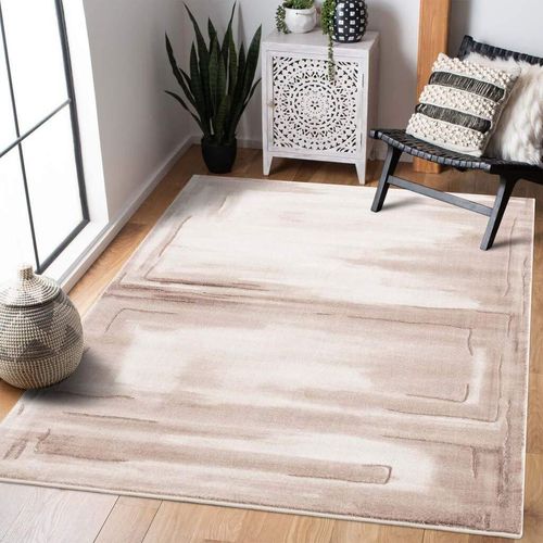 Teppich CARPET CITY "Noa 9261", beige, B:120cm H:11mm L:170cm, Kunstfaser, Teppiche, Teppich, Läufer, Kurzflor, Modern, Weicher Flor, Pflegeleicht, Wohnzimmer