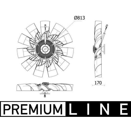 MAHLE CFF 540 000P Lüfter Motorkühlung Kühlerlüfter für SCANIA G II Wasserkühler Ø813mm
