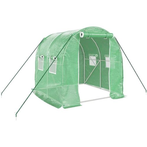 Gewächshaus mit Stahlrahmen Grün 4 m² 2x2x2 m