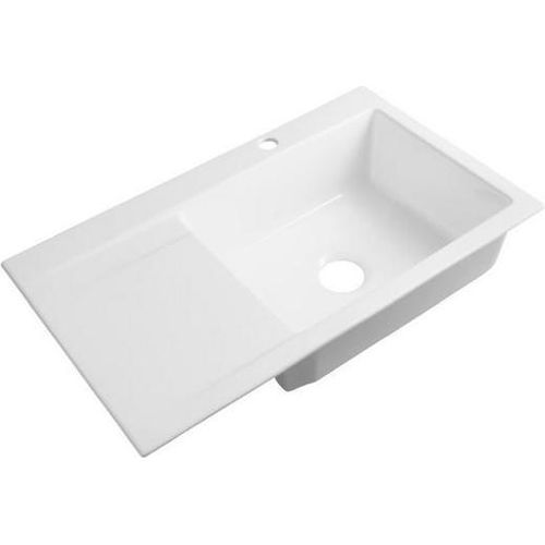 Keramikspüle 86x51 Keramik Küchenspüle Weiss Spüle