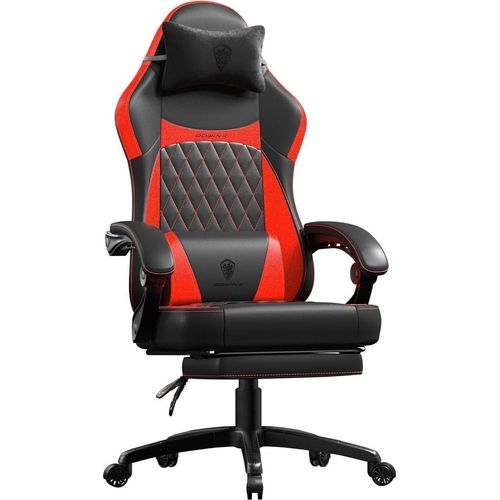 Gaming Stuhl Racing Gamer Stuhl mit Lendenwirbelstütze Kunstleder 150KG - rot
