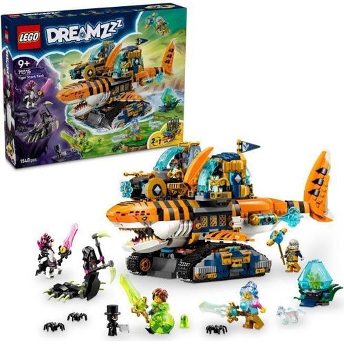 LEGO DREAMZzz Haifisch-Tiger-Panzer 71515, 2-in-1 Transformierbares Spielzeug, 5 Minifiguren, 9+ Jahre