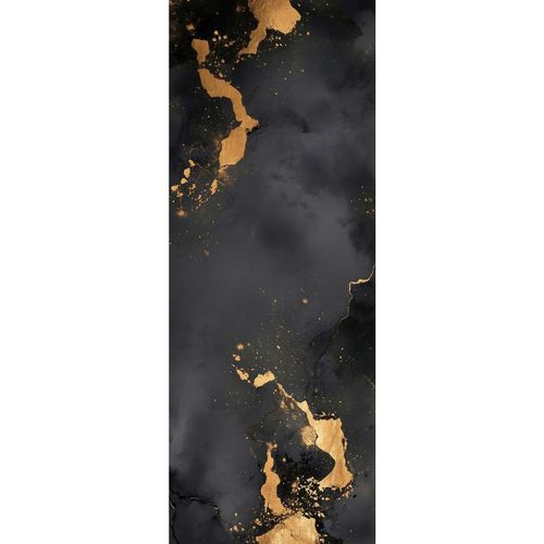 Euroart Magnettafel Black With Gold I, Schwarz, Hellbraun, Glas, 30x80x1.5 cm, abwischbar, nur für Starkmagnete, Dekoration, Magnettafeln & Pinnwände, Memoboards