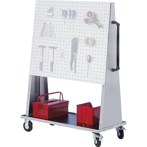 eurokraft pro Werkstattgerät, modular, für 3 Platten je Seite, Grundmodell ohne Platten