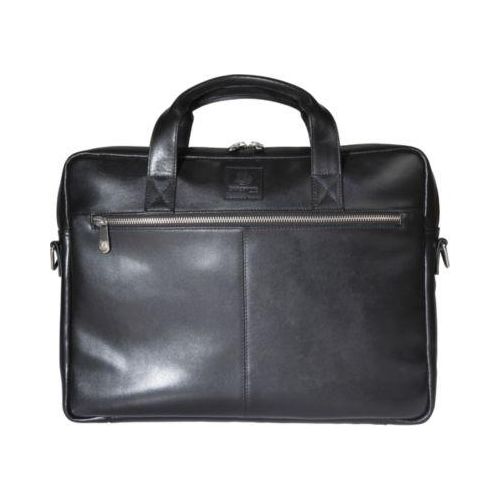 Exacompta Exactive Leder-Laptoptasche schwarz für 14" Notebook, gepolstert, Organizer, Zipperfächer, Trolley-Sleeve, Schulterriemen