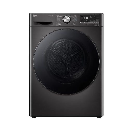 LG Trockner Schwarz (C, 9 kg) mit Dual Inverter Wärmepumpentechnologie & selbstreinigendem Kondensator I RT90V9B RT90V9B
