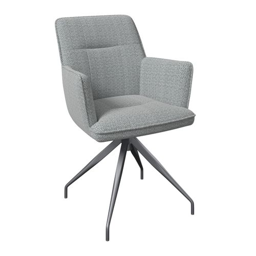 Gartenstuhl Glamour Anthrazit/Beige Metall/Textil