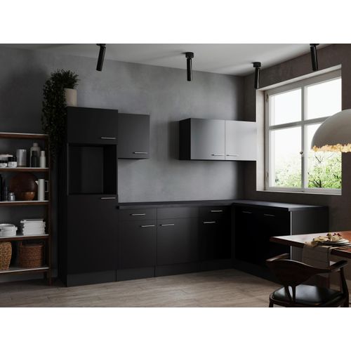 Eckküche Oliver o. Geräte ca. 280x172cm Grau/Schwarz