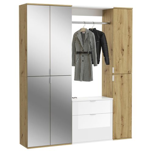 Garderobe Projekt X ca. 152x193 cm Eiche/Weiß